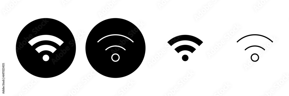 Wifi icon set. signal vector icon. Wireless icon vector Wifi icon set. signal vector icon. Wireless icon vector