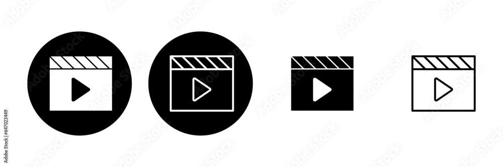 Video icon set. video camera icon vector. movie sign. cinema Video icon set. video camera icon vector. movie sign. cinema