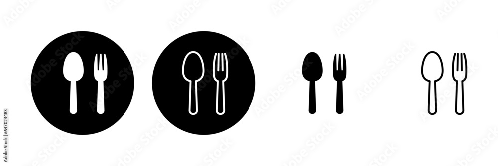 spoon and fork icon set. spoon, fork and knife icon vector. restaurant icon spoon and fork icon set. spoon, fork and knife icon vector. restaurant icon