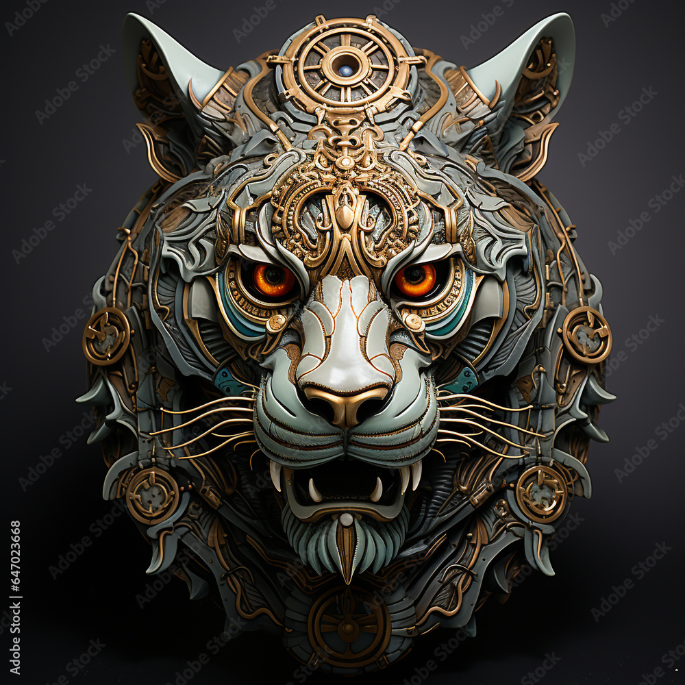 realistic 3d tiger head illustration realistic 3d tiger head illustration