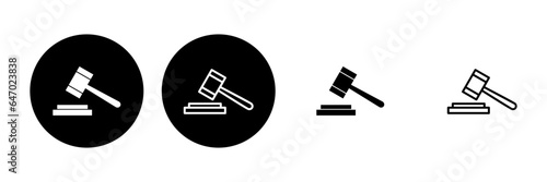 Gavel icon set. judge gavel icon vector. law icon vector. auction hammer
