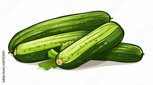 Hand drawn cartoon cucumber vegetable illustration 