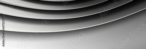 Black white silver light gray abstract background for design. Geometric Lines  3d effect. Gradient. Matte  metallic. Web banner. Wide. Panoramic. Template. generative AI