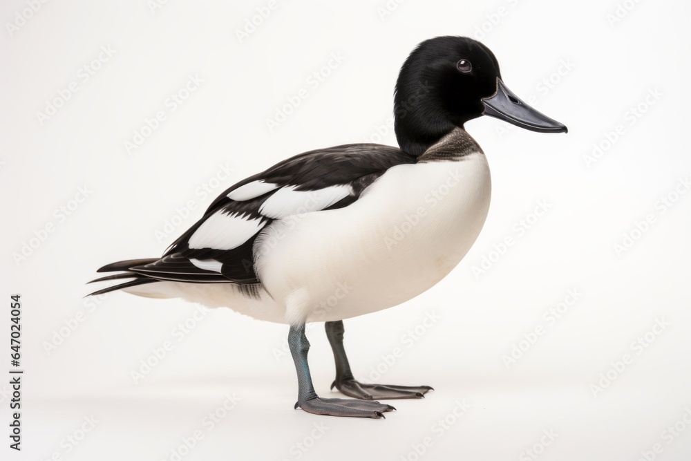 Close-up studio portrait of a bird Bufflehead Bucephala albeola. Blank for design Close-up studio portrait of a bird Bufflehead Bucephala albeola. Blank for design