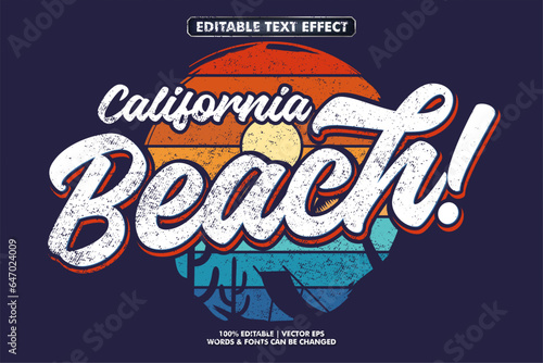 Vintage retro text effect with retro summer vibes background. Vintage printing template for poster and tshirt design. Outdoor design with retro concept