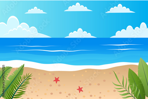 background illustration of clear and beautiful beach when summer