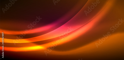 Dynamic waves in ethereal glow of neon lights. Concept merges fluidity of motion with vibrant allure of neon, crafting entrancing backdrop that embodies both vitality and futuristic sophistication