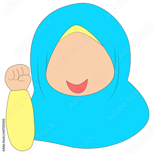 Muslimah Girl enthusiastic Expression