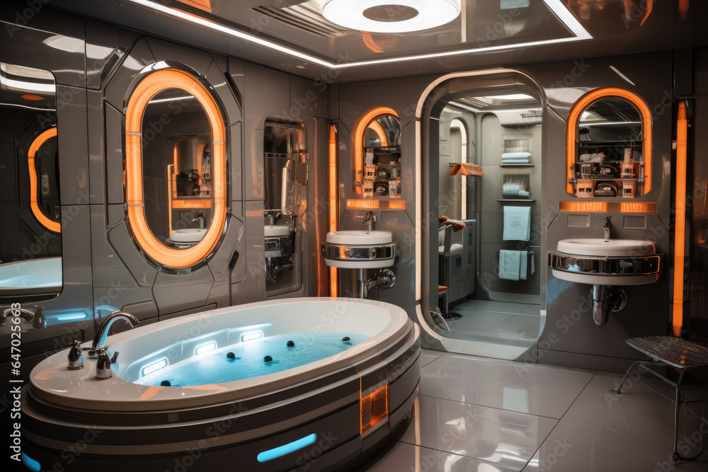 Bathing in the Future Step into a Retro SciFi Bathroom with a
