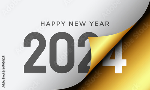 2024 Happy New Year Background Design. Vector Illustration.
