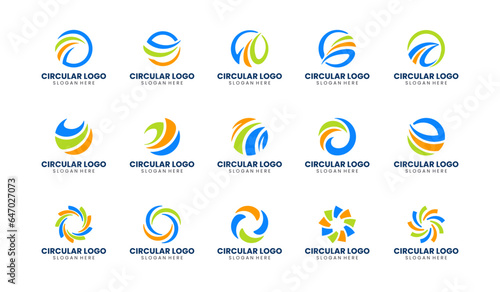 Modern circular logo. colorful abstract circular logo template. trendy abstract circular logo collection