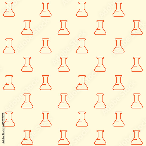 Erlenmeyer Flask Chemistry Vector Seamless Pattern