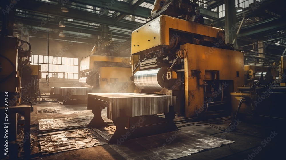 Fototapeta premium Industrial machine at factory Generative AI