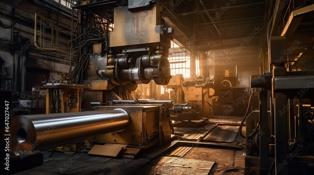 Fototapeta premium Industrial machine at factory Generative AI
