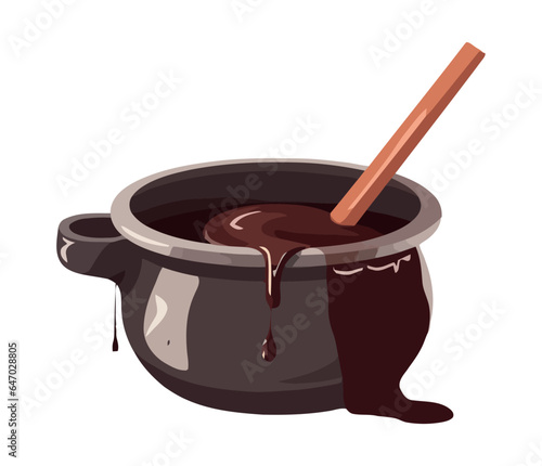 Gourmet chocolate dessert in a liquid bowl.