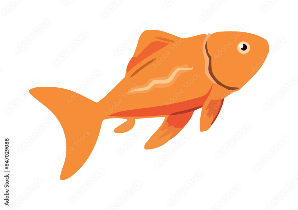 Cute goldfish swimming in blue underwater reef Cute goldfish swimming in blue underwater reef