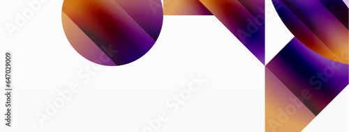 Serene gradient template. Circles and triangles mingle in minimalist perfection. Gentle fusion of forms and hues creates balanced yet captivating backdrop, embodying modern sophistication