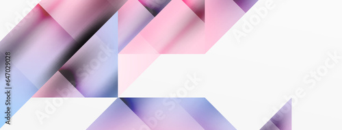 Vivid abstraction unfolds. Triangles in seamless harmony, composing dynamic geometric backdrop. Interplay of angles and hues forms captivating tapestry, evoking modernity and artistic allure