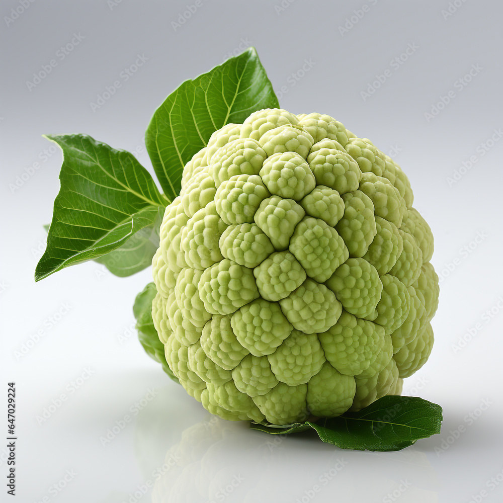 Fototapeta premium Fresh ripe srikaya fruit is light green in color