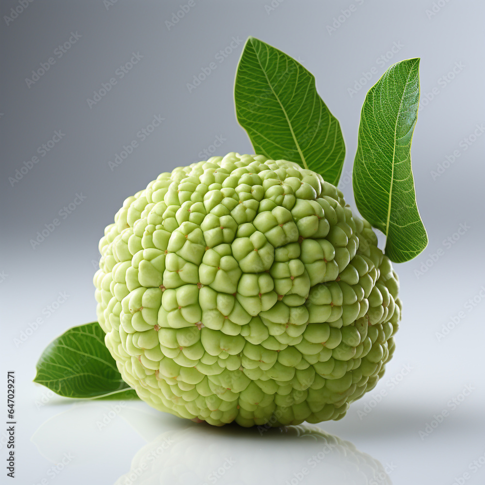 Fototapeta premium Fresh ripe srikaya fruit is light green in color