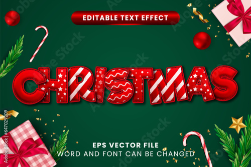 Christmas holiday season editable vector text effect