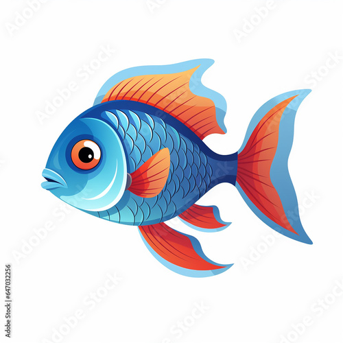Colorful Fish Art White Background Serenity