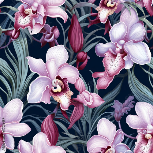 Orchid pattern for wedding invitation