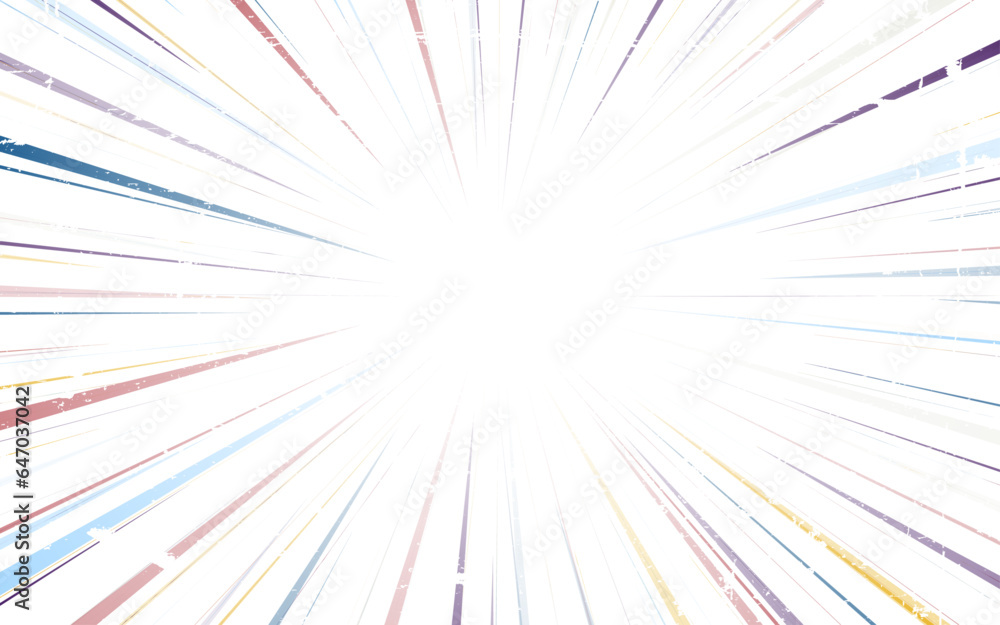 Obraz premium Sunbeam on white background. illustration of pastel colored radiation