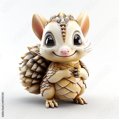 3d cartoon cute armadillo photo