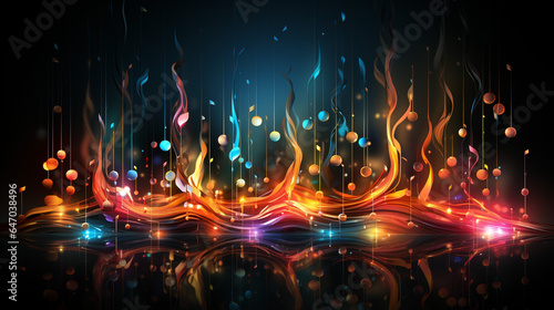 Vibrant Music Melodies Abstract Art Print