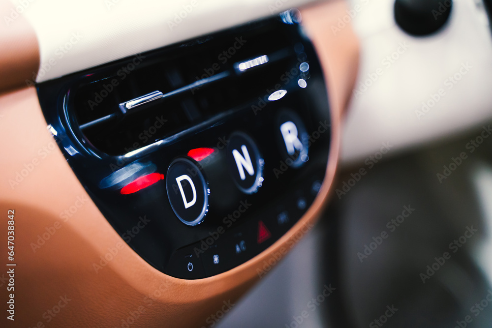 Obraz premium Car interior view, design elements in the zone in front of the driver