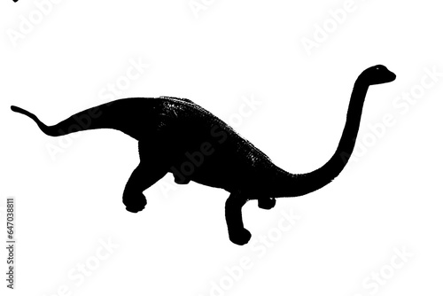 black dinosaur silhouette isolated on white background  model of dinosaurs toy