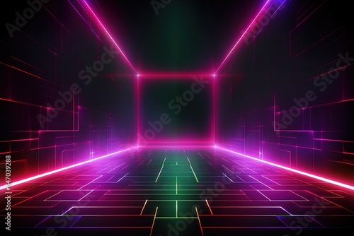 abstract futuristic background with pink blue glowing neon moving high speed wave lines and bokeh lights. Data transfer concept Fantastic wallpaper