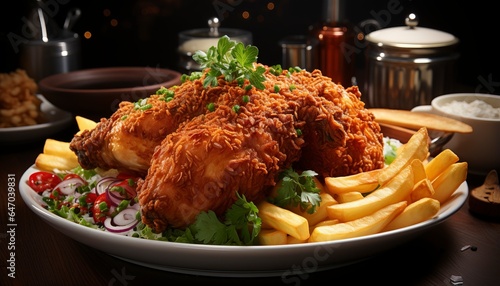 chicken with fries