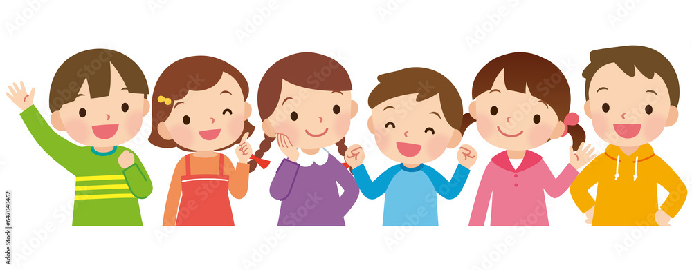 元気な子ども達　笑顔　小学生