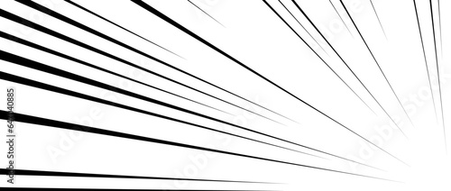 Diagonal speed lines background. Comic book explosion lines wallpaper. Abstract black and white flash frame design. Manga or anime cartoon book beam sun burst. Pop art corner effect. Vector backdrop