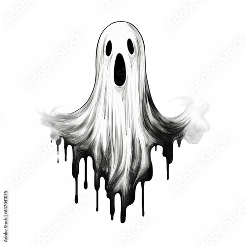 Halloween Ghost Drawing for Websites and Apps photo
