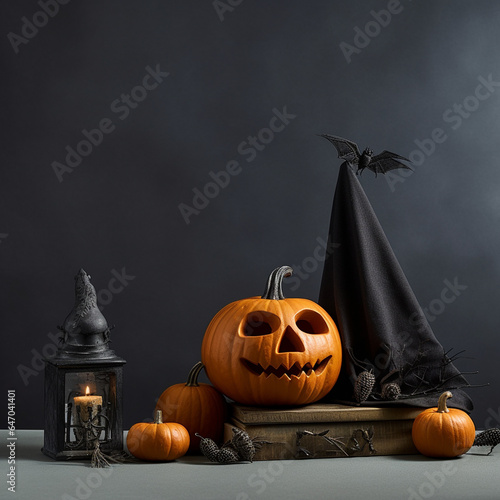 Carved Pumpkin Illustration Background