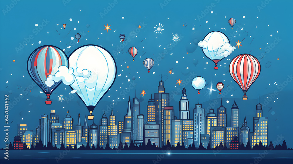 Naklejka premium city in the night illustration 