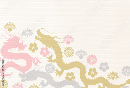 辰　年賀状　干支　背景