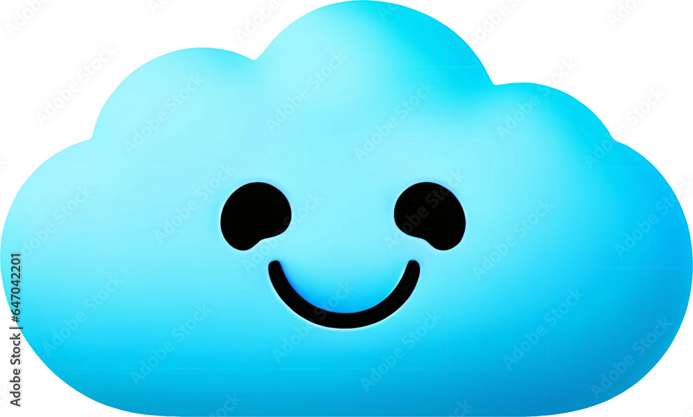 a cartoon cloud with a face in a beautiful and clear sky. AI- Generative a cartoon cloud with a face in a beautiful and clear sky. AI- Generative