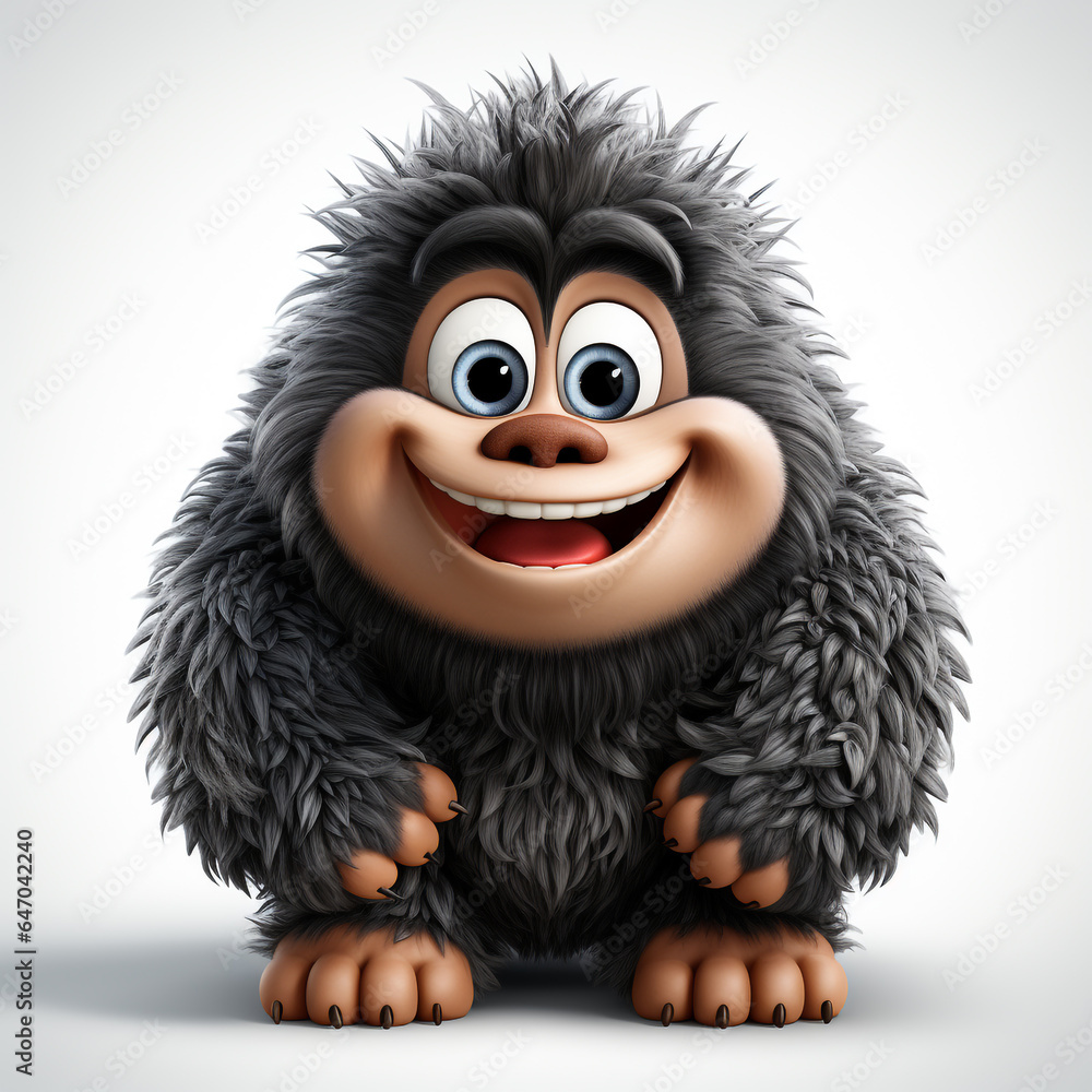 3d cartoon cute gorilla