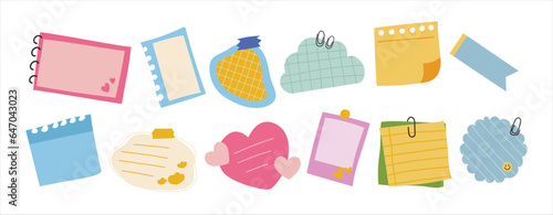 Set of cute hand drawn note vector illustration
