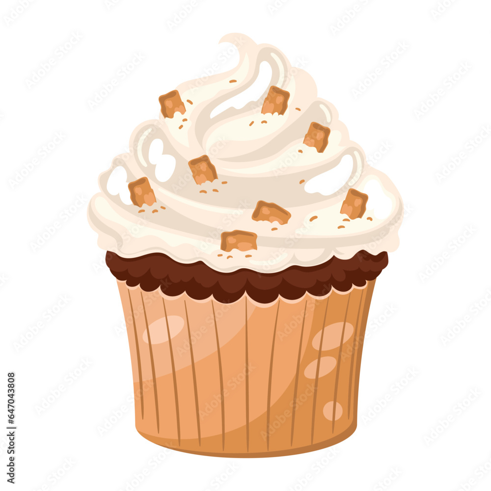Cupcake with crunchy cookies icon design Cupcake with crunchy cookies icon design