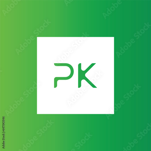 Creative initial letter PK square logo design concept vector template