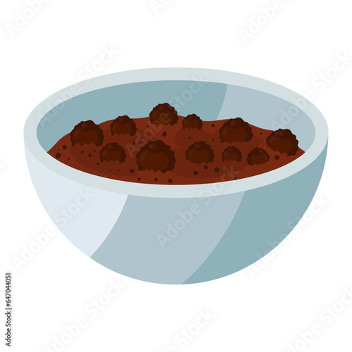 chocolate cereal bowl icon design