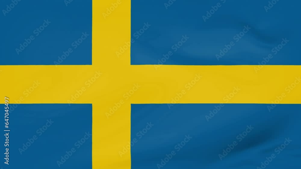 Sweden flag waving animated background Sweden flag waving animated background