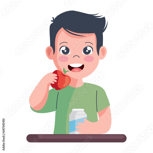 kid eating fruit