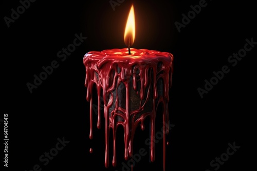 red candle on black background