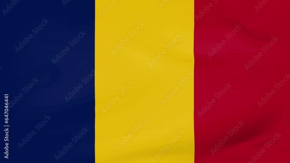 Chad flag waving animated background Chad flag waving animated background